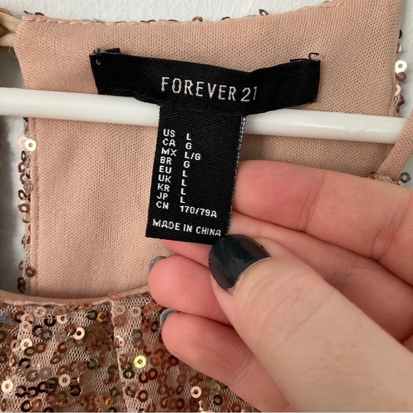 Rose Gold Sequin Halter Dress | Forever 21 | Large - Picture 3 of 6